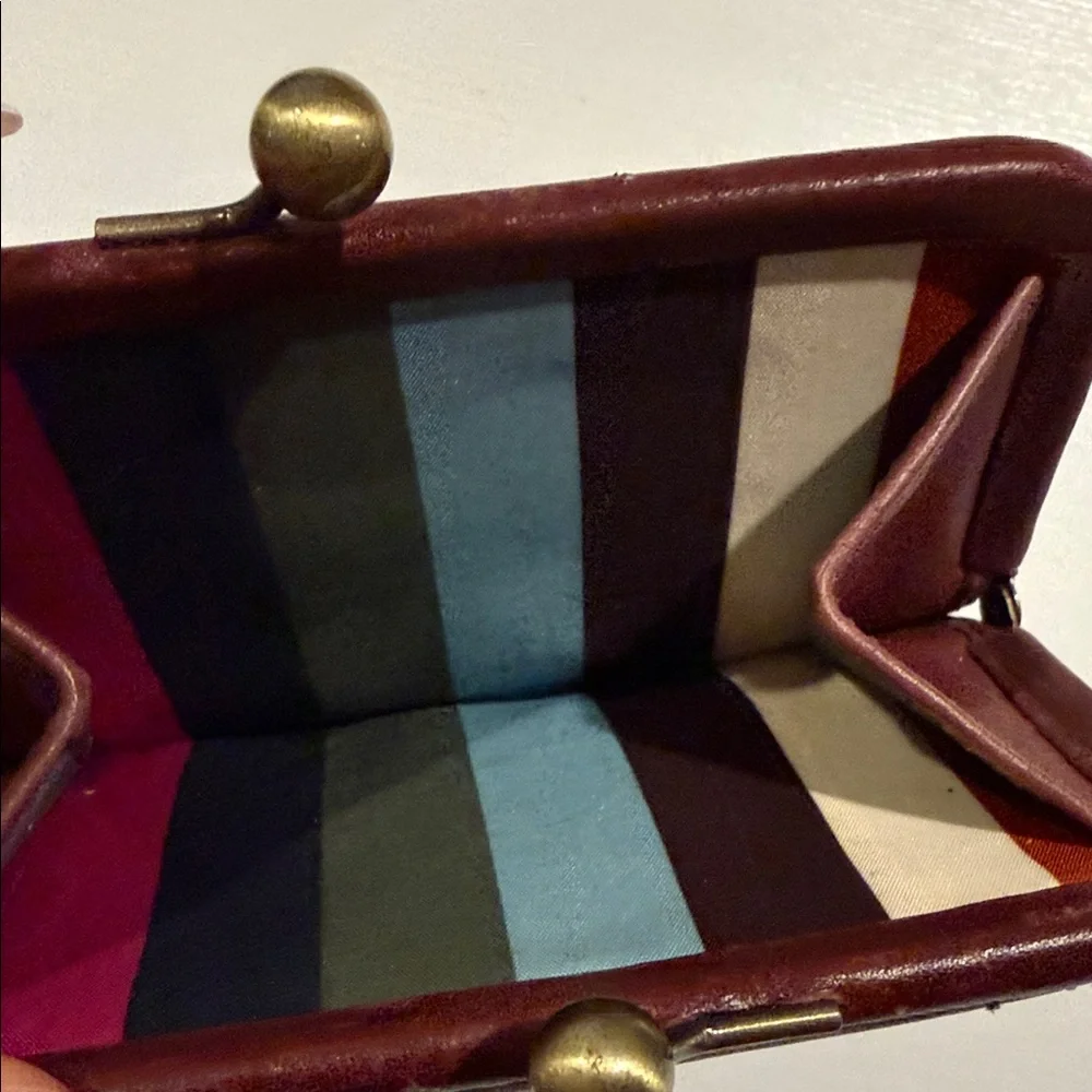 Coach Vintage Kisslock Leather Coin Purse Wallet Brown Brass Hardware $218 - Picture 3 of 5